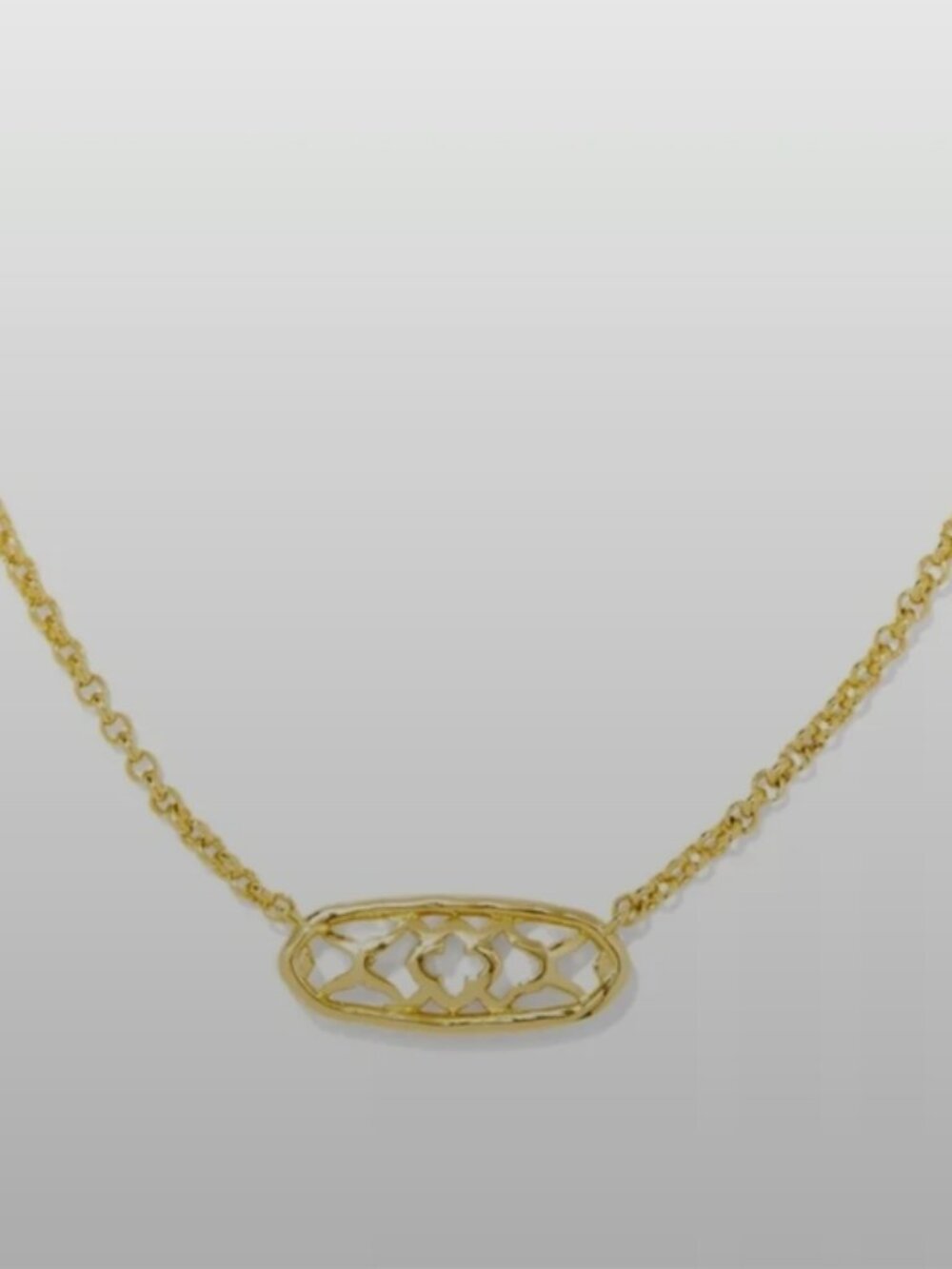 Kendra Scott Gold Filigree Oval Pendant Necklace